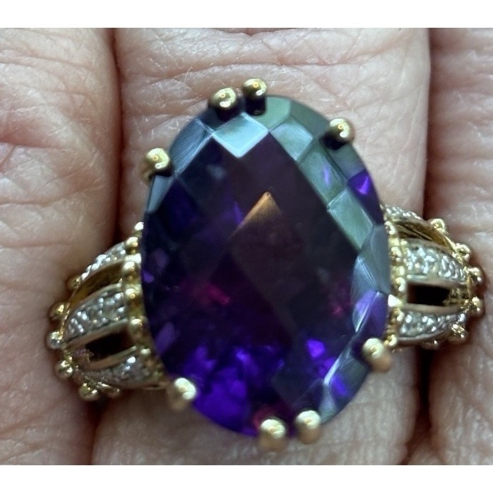 BBJ Sterling Silver Amethyst Ring Size 8